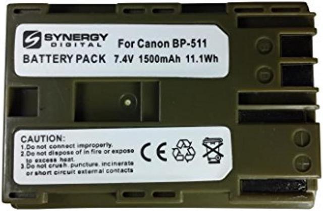 Synergy Digital Camera Battery, Compatible with Canon EOS 40D Digital  Camera Battery Lithium-Ion (1500 mAh) - Replacement for Canon BP-511 Battery