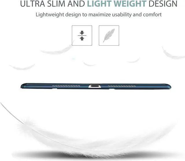 Alt view image 4 of 6 - Procase iPad Air (3rd Gen) 10.5" 2019 / iPad Pro 10.5" 2017 Case, Ultra Slim Lightweight Stand Smart Case Shell with Translucent Frosted Back Cover for Apple iPad Air (3rd Gen) 10.5" 2019 –Navy Blue
