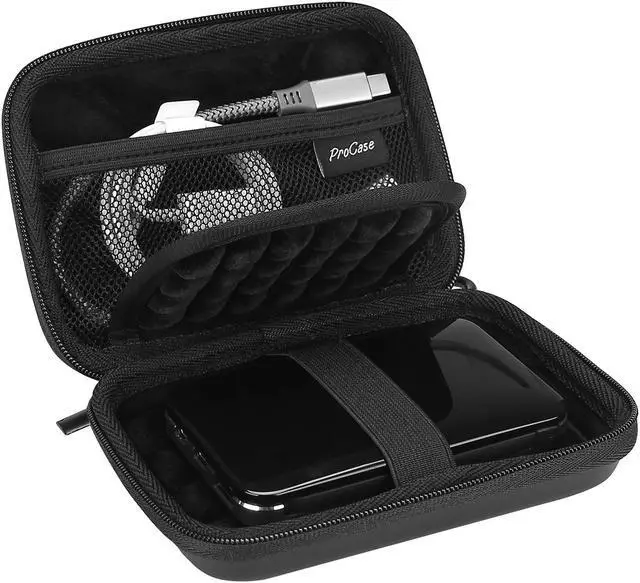 Main image of Procase Portable Hard Drive Case for Canvio Basics Western Digital WD Elements My Passport Seagate Portable Backup Plus Slim 1TB 2TB 3TB 4TB USB 3.0, 2.5” Portable External Hard Drive Case -Black