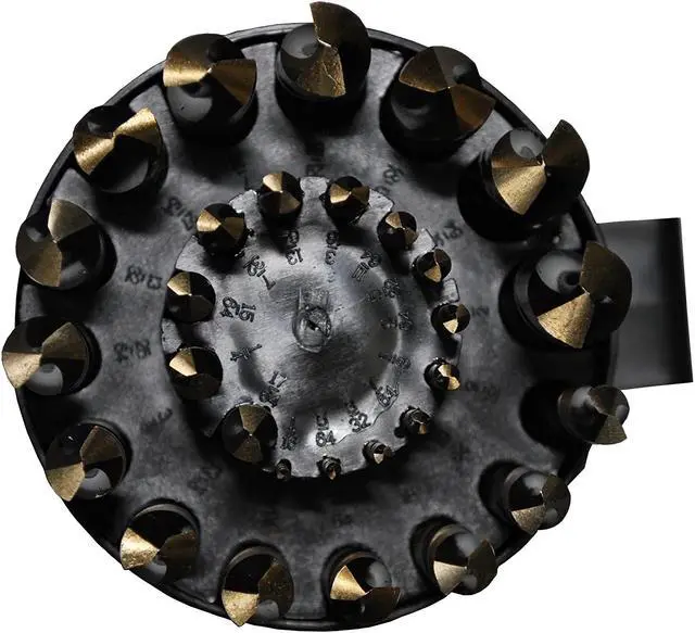Alt view image 3 of 7 - Drill America 29 Piece Heavy Duty High Speed Steel Drill Bit Set with Black and Gold Finish in Round Case (1/16" - 1/2" x 64ths), KFD Series