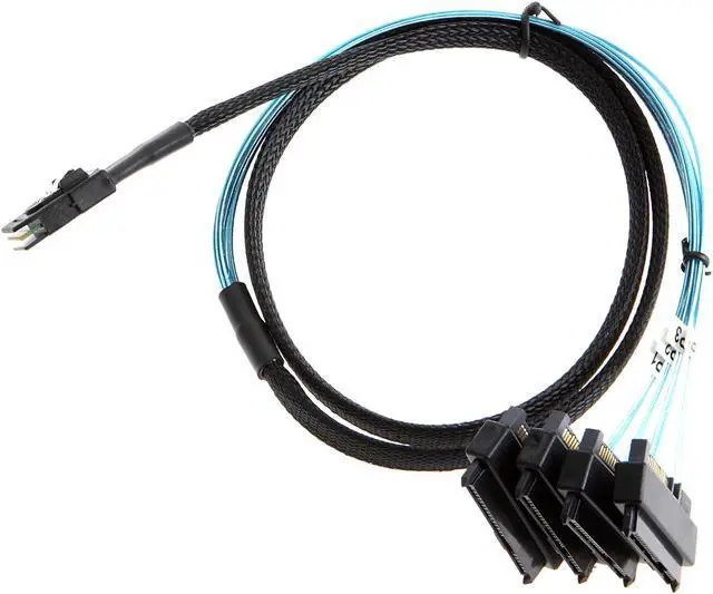 Alt view image 3 of 4 - CableCreation Mini SAS Cable with SATA Power, Internal Mini SAS 36 Pin to 4 x 29 Pin Cord with SATA Power, SFF-8087 to SFF-8482 Cable, 3.3 FT