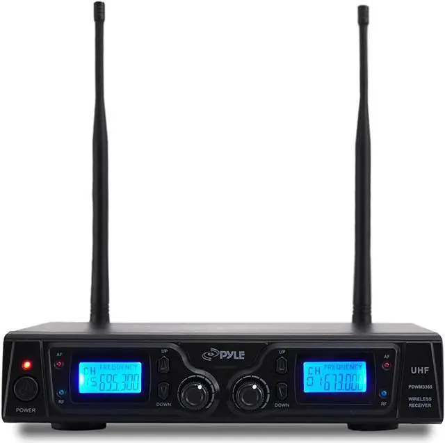 Alt view image 2 of 6 - Pyle UHF Wireless Microphone & Rack Mountable Receiver System 2 Belt Packs, 2 Lavelier/Lapel MIC Travel Case 16 Channel Frequency Independent Channel Volume Control LCD Digital Display - PDWM3365.5
