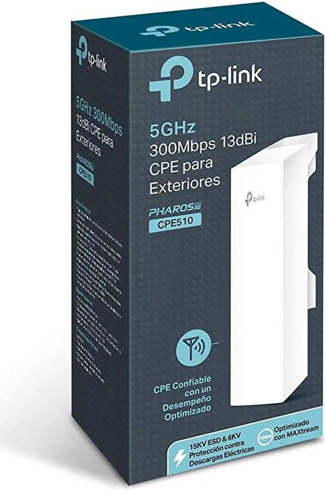 Alt view image 5 of 5 - TP-Link Long Range Outdoor Wifi Transmitter – 5GHz, 300Mbps, High Gain Mimo Antenna, 15km+ Point to Point Wireless Transmission, Poe Powered W/ Free Poe Adapter, Wisp Mode(Cpe510)