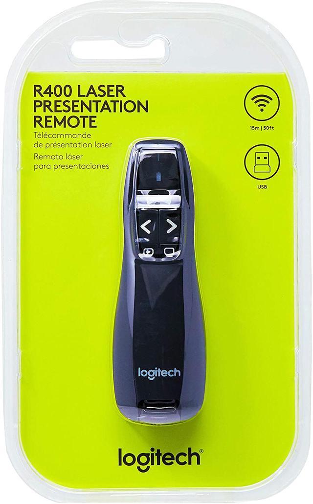 Logitech Wireless Presenter R400, Wireless Presentation Remote with Laser Pointer Presentation Remotes -