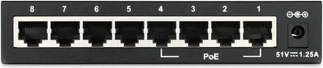 Alt view image 2 of 7 - D-Link Fast Ethernet Switch, 8 Port Unmanaged w/ 4 PoE Ports (802.3AF) Desktop Network Internet 10/100 Plug n Play (DES-1008PA)