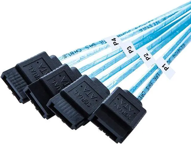 Alt view image 6 of 6 - CableCreation 2-Pack Internal HD Mini SAS (SFF-8643 Host) - 4X SATA (Target) Cable,SFF-8643 to 4X SATA Cable, 1.6ft, SFF-8643 for Controller, 4 Sata Connect to Hard Drive …