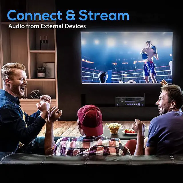 Alt view image 3 of 7 - 4 Channel Pre Amplifier Receiver - 1000 Watt Rack Mount Bluetooth Home Theater-Stereo Surround Sound Preamp Receiver W/Audio/Video System, CD/DVD Player, AM/FM Radio, MP3/USB Reader - Pyle PD1000BT