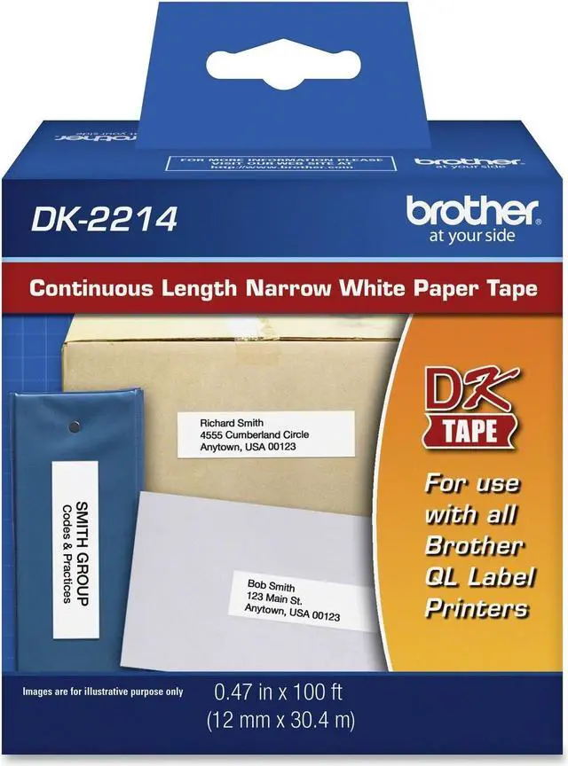 Main image of Brother Label Tape Cartridge, Label Type Indoor Black/White Paper DK2214