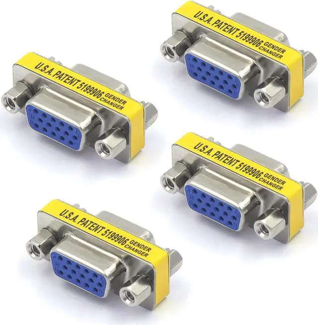 Main image of VCE 4-Pack VGA SVGA Coupler HD15 Female to Female Mini Gender Changer Coupler Vga Cable Adapter