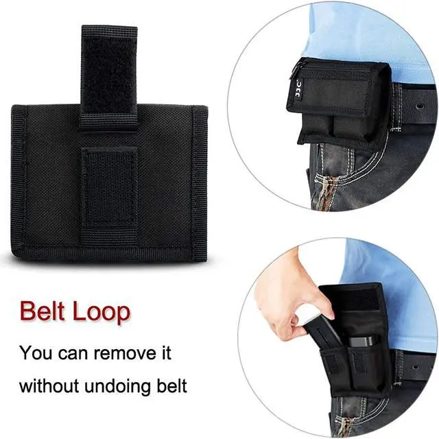 Alt view image 2 of 7 - (3 Pockets) DSLR Battery and Memory Card Holder Pouch,Camera Battery and SD CF XQD Card Storage Case for AA Battery and LP-E6 LP-E10 LP-E12 LP-E17 EN-EL14 EN-EL15 NP-FW50 NP-F550 NP-FZ100 Battery