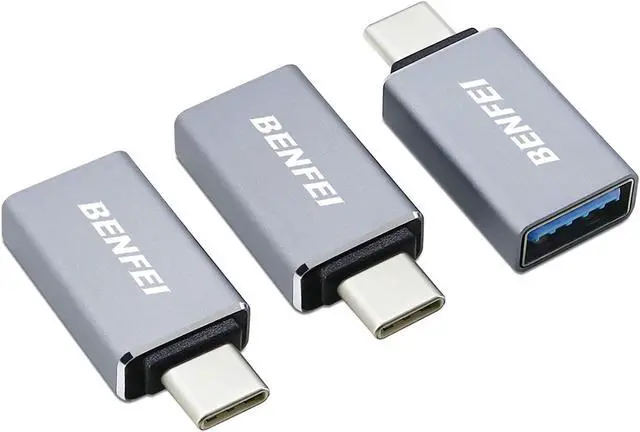 Main image of USB C to USB 3.0 Adapter 3 Pack,Benfei USB C to A Male to Female Adapter, Compatible with MacBook 2018 2017 2016, Samsung Galaxy Note 8, Galaxy S8 S8+ S9, Google Pixel, Nexus, and More