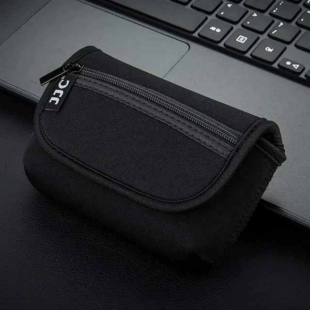 Alt view image 2 of 7 - Compact Camera Case Pouch for Sony RX100 VII VA VI V IV III II Canon G7X III II G9X II SX740 SX730 SX720 Ricoh GRIII GR3 GRII Olympus TG-6 TG-5 TG-4 TG-3, w/Zippered Pocket & Battery Pocket - Black