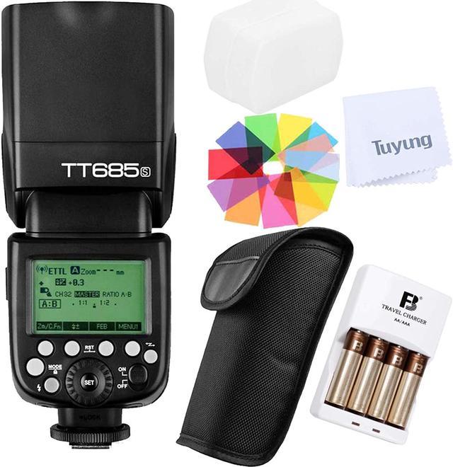 Godox TT685S TTL 2.4GHz GN60 High-Speed Sync 1/8000s Flash Speedlite Light  with FB 4AA Rechargeable Batteries&Charger Compatible for Sony DSLR Series 