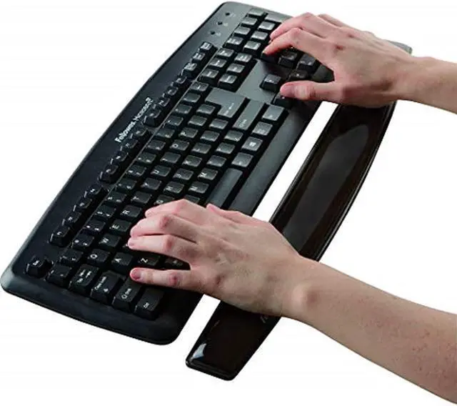 Alt view image 4 of 5 - Fellowes Crystal Black Wrist Rest (9112201)