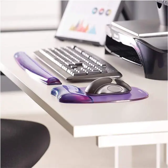 Alt view image 3 of 3 - Fellowes Gel Crystals Wrist Rest, Purple (91437)