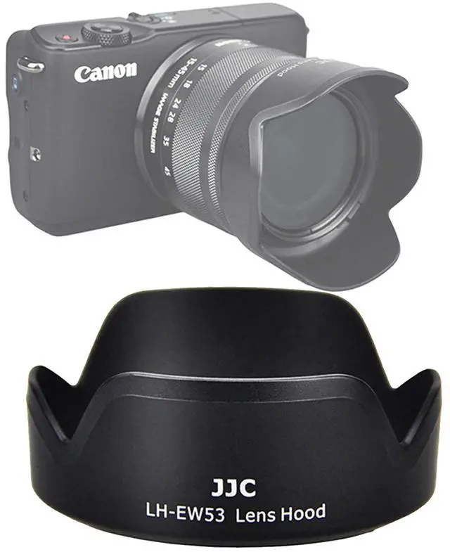 Main image of JJC LH-EW53 Dedicated Bayonet Lens Hood for Canon EF-M 15-45mm f/3.5-6.3 is STM Lens, Canon 15-45mm is STM Lens Hood Shade, Replacement of Canon EW-53 Lens Hood