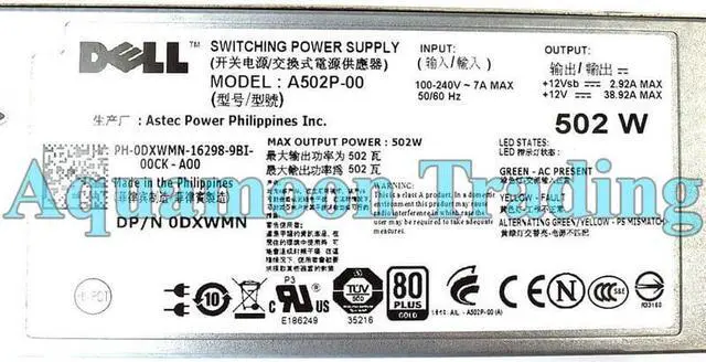 Alt view image 5 of 5 - New MU791 Dell PowerEdge R610 502W PSU Switching Power Supply J38MN KY091 DXWMN