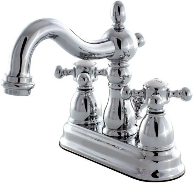 Alt view image 4 of 6 - Kingston Brass KB1601BX 4 in. Heritage Centerset Lavatory Faucet with Metal Lever Handle, Chrome
