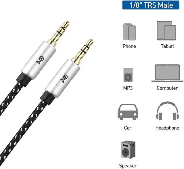 Alt view image 5 of 7 - 2-Pack 3.5mm Audio Cable - 3ft (3.5mm Auxiliary/Aux Cord Male to Male 3.5 mm Audio Cable Headphone Cord) - 3 Feet / 0.9 Meters