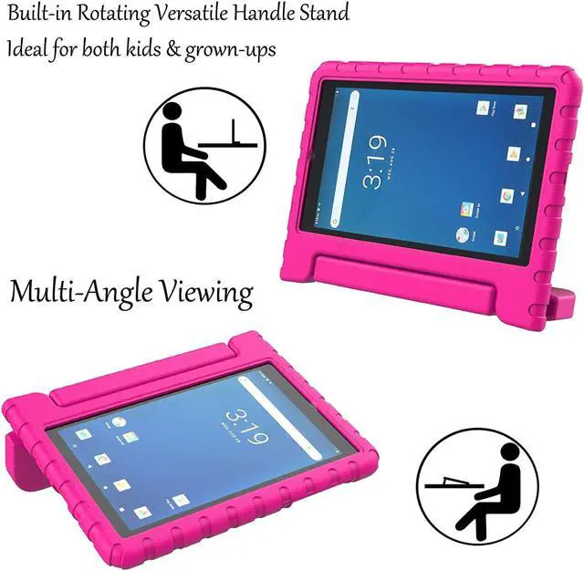 Alt view image 4 of 7 - LTROP Onn 7 Inch Tablet Case, Surf Onn 7 Tablet Case, Shockproof Handle Stand Child Proof Case for Walmart Onn 7" Tablet Android 2020/ 2019 (Model: 100005206/100015685) - Pink