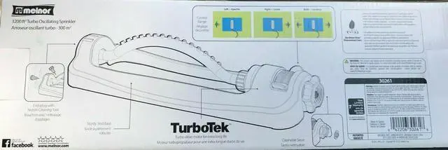 Alt view image 6 of 6 - Melnor 30261 3200 sq. ft. Turbo Oscillating Sprinkler - Green