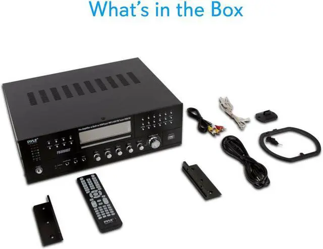 Alt view image 14 of 14 - 4-Channel Home Theater Bluetooth Preamplifier - 3000 Watt Stereo Speaker Home Audio Receiver Preamp w/ Radio, USB, 2 Microphone w/ Echo for Karaoke, CD DVD Player, LCD, Rack Mount - Pyle PD3000BT