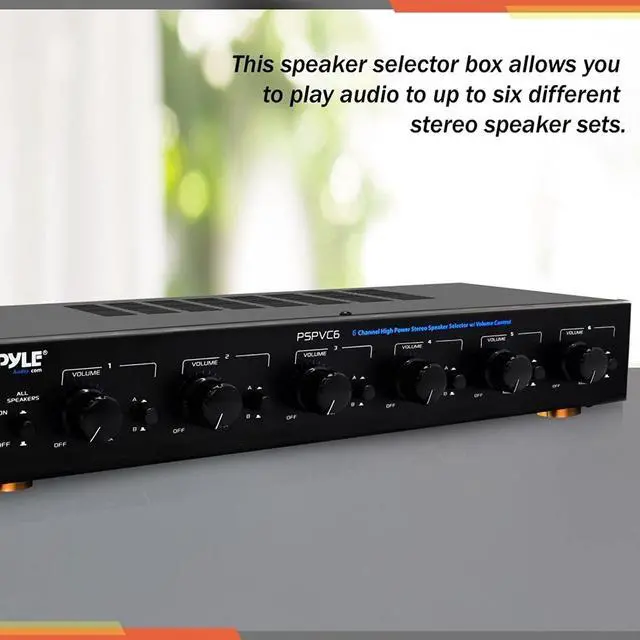 Alt view image 7 of 8 - 6 Channel High Power Stereo Speaker Selector W/Volume Control