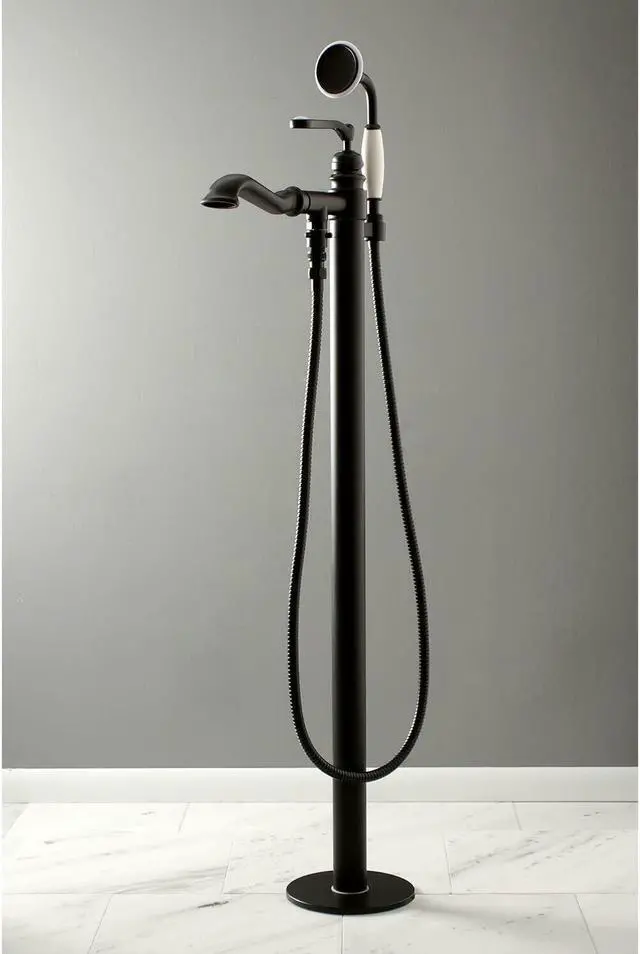 Alt view image 8 of 10 - Kingston Brass KS7015RL Royale Royale Single Handle Freestanding Roman Tub Faucet with Hand Shower, Oil Rubbed Bronze