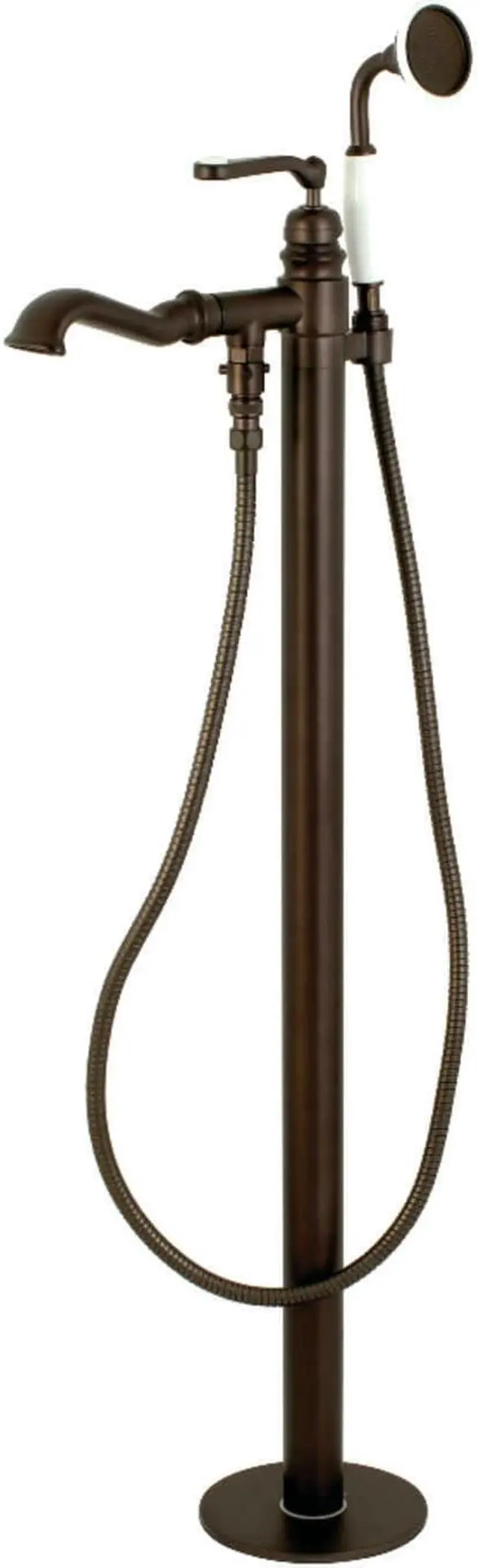 Alt view image 3 of 10 - Kingston Brass KS7015RL Royale Royale Single Handle Freestanding Roman Tub Faucet with Hand Shower, Oil Rubbed Bronze