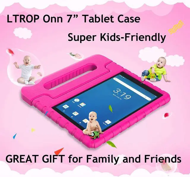 Alt view image 6 of 7 - LTROP Onn 7 Inch Tablet Case, Surf Onn 7 Tablet Case, Shockproof Handle Stand Child Proof Case for Walmart Onn 7" Tablet Android 2020/ 2019 (Model: 100005206/100015685) - Pink