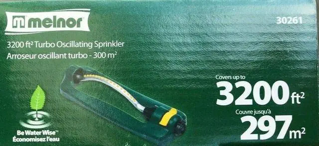 Alt view image 5 of 6 - Melnor 30261 3200 sq. ft. Turbo Oscillating Sprinkler - Green