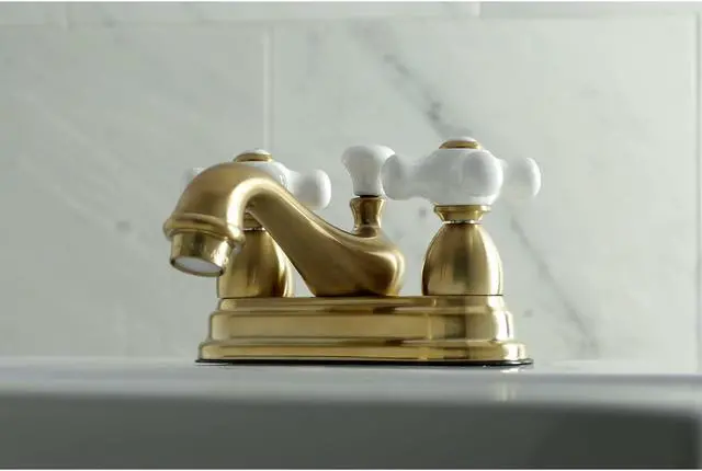 Alt view image 2 of 9 - Kingston Brass KS3608PX Two Handle 4 in. Centerset Lavatory Faucet with Brass Pop-up