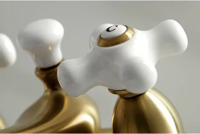 Alt view image 4 of 9 - Kingston Brass KS3608PX Two Handle 4 in. Centerset Lavatory Faucet with Brass Pop-up