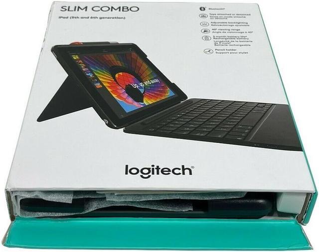 Alt view image 4 of 4 - Logitech Slim Combo Keyboard Case iPad 5th and 6th Generation U-D0011 920-009040
