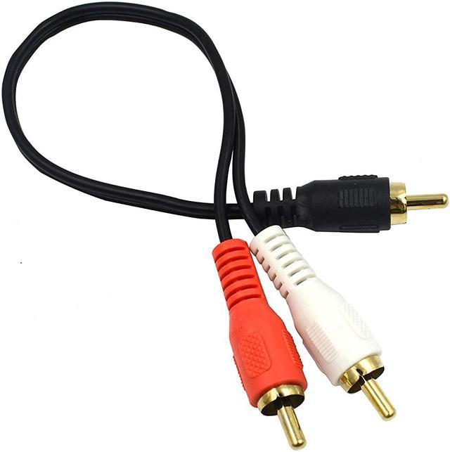 Poyiccot 1 RCA Male to 2 RCA Male Stereo Audio Y-Cable, RCA to 2RCA  Subwoofer Cable Audio Cable 2RCA to 1RCA Bi-Directional RCA Y Adapter-  25cm/10inch : : Electronics