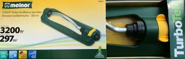 Alt view image 3 of 6 - Melnor 30261 3200 sq. ft. Turbo Oscillating Sprinkler - Green