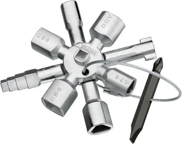 Alt view image 2 of 5 - KNIPEX 00 11 01 Control Cabinet Twin Key, 3 3/4 in L, Zinc