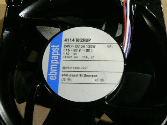 Alt view image 2 of 2 - EBMPAPST 4114N/2H8P DC Fan Ball Bearing 24V 120W 11000RPM 336CFM 78dB