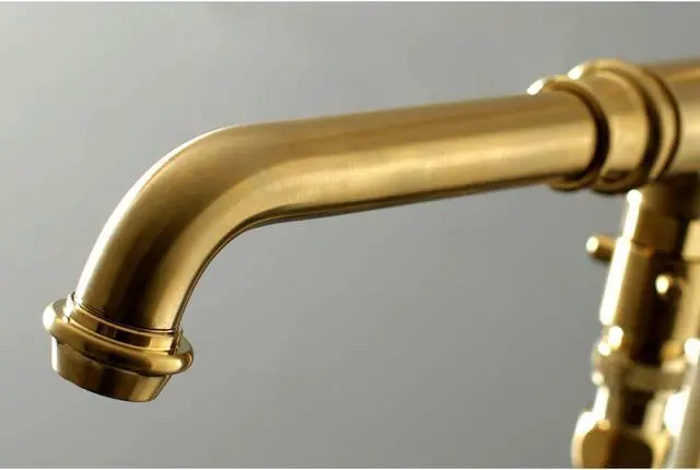 Alt view image 4 of 8 - Kingston Brass KS7030ABL Edenscape Freestanding Roman Tub Filler with Handshower, Matte Black - 41.76 x 14.91 x 7.64 in.