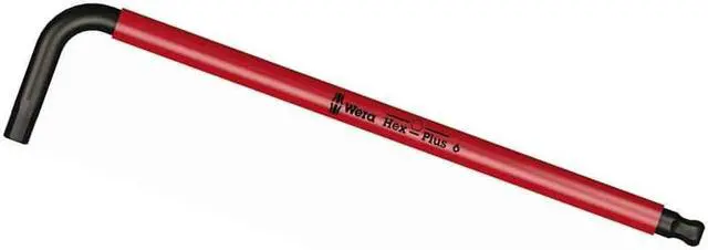 Alt view image 2 of 6 - Wera Ball End Hex Key,Metric,6mm Tip Size  05022612001