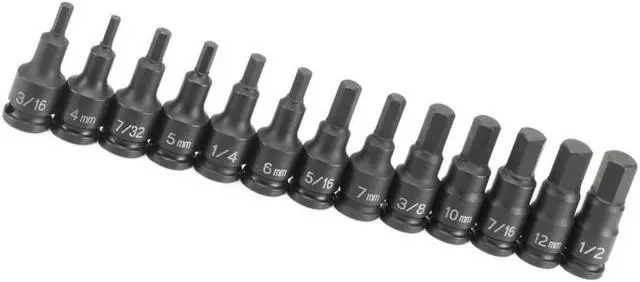 Alt view image 2 of 4 - Grey Pneumatic 1298HC 3/8" Drive 13 Pc. Combo Hex Driver SAE/Metric Set