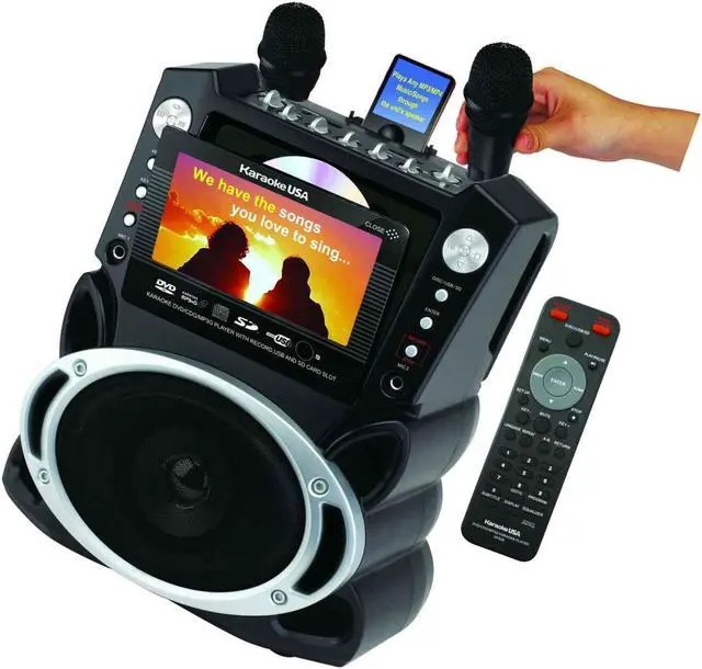 Alt view image 7 of 8 - Karaoke USA GF829 Portable DVD /CD+G/ MP3+G Karaoke System with 7" Screen & Recording