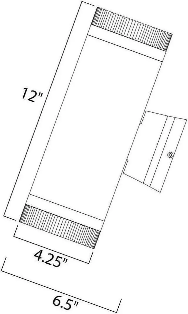 Alt view image 5 of 7 - Maxim 86112AL 12 x 4.25 in. Lightray LED 2-Light Wall Sconce, Brushed Aluminum