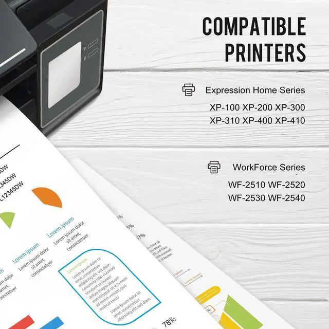 Alt view image 2 of 5 - Ink Cartridge Replacement For Epson 200Xl 200 Xl T200Xl Work With Expression Home Xp-410 Xp-400 Workforce Wf-2540 Wf-2530 (Black, Cyan, Magenta, Yellow, 10-Pack)