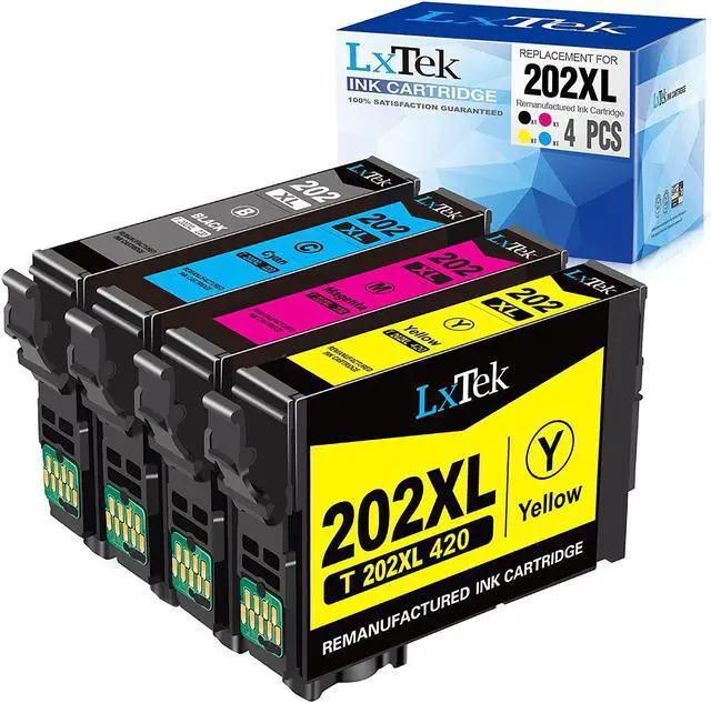 Main image of Ink Cartridge Replacement For Epson 202Xl 202 Xl T202Xl For Expression Home Xp-5100 Workforce Wf-2860 Printer (1 Black, 1 Cyan, 1 Magenta, 1 Yellow, 4 Pack)