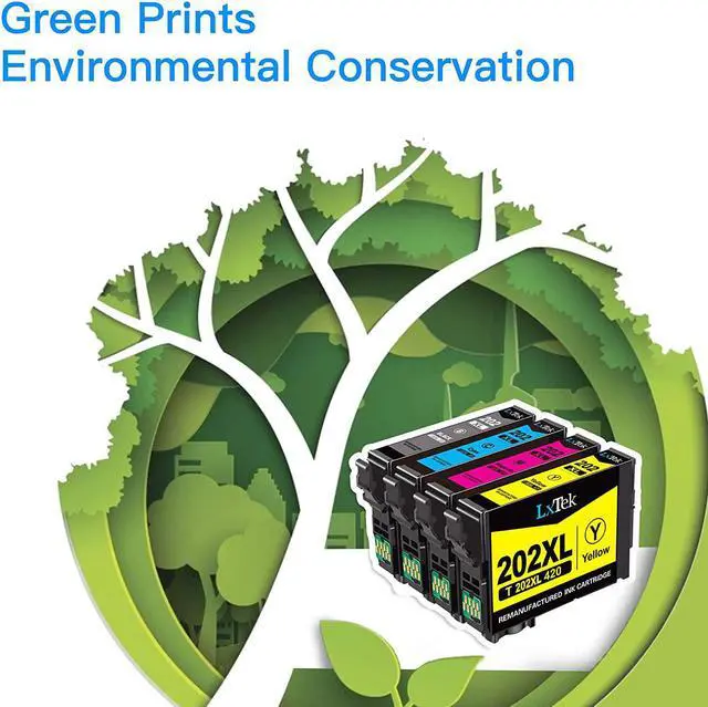 Alt view image 4 of 6 - Ink Cartridge Replacement For Epson 202Xl 202 Xl T202Xl For Expression Home Xp-5100 Workforce Wf-2860 Printer (1 Black, 1 Cyan, 1 Magenta, 1 Yellow, 4 Pack)