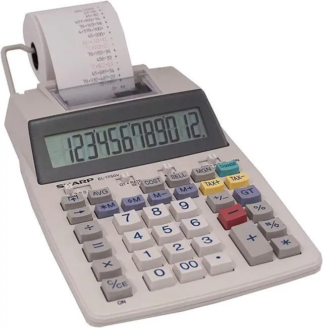 Alt view image 16 of 20 - EL1750V 12-Digit Dual Color Printing Calculator