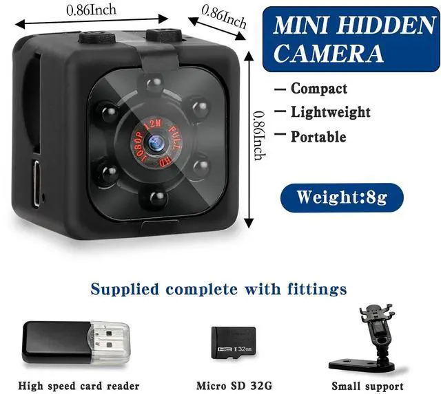 Alt view image 7 of 7 - New Mini Spy Camera, 1080P Hd Hidden Camera With Night Vision And Motion Detection, Small Nanny Cam Video Recording, Home Security Camera, Portable Camera