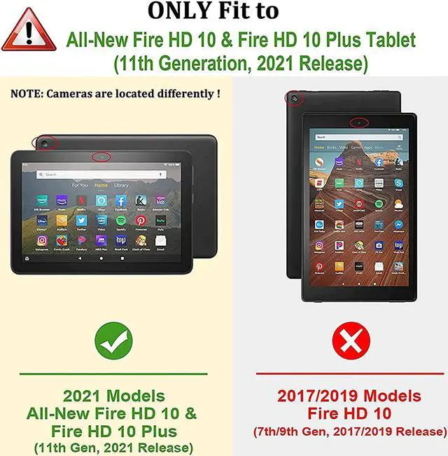 Alt view image 2 of 7 - New Kids Case For Fire Hd 10 & Fire Hd 10 Plus Tablet (11Th Generation,2021 Release), Fire Hd 10 Case, With Shoulder Strap, Shockproof Handle Stand Case F