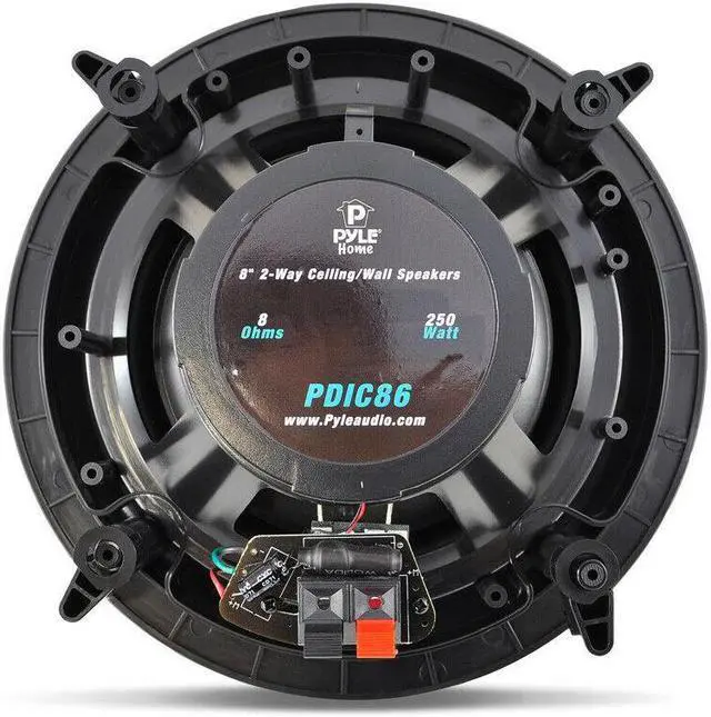 Alt view image 10 of 15 - 8.0-in In-Wall / In-Ceiling Dual Stereo Speakers, 250 Watt, 2-Way, Flush Mount, White